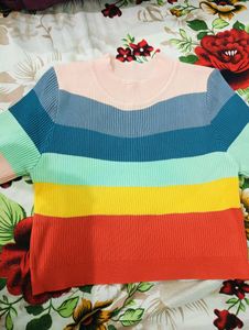 Trendy New Rainbow Crop Top
