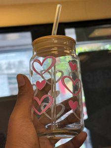 Heart Design Glass Tumblers (Set of 2)