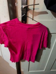 Cute Pink Ribbed Top