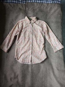 floral print shirt and denim combo | girls