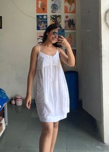 White Cotton Mini Dress