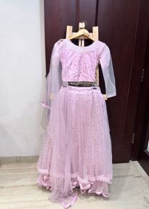Pink Teenage Girls Embellished Lehenga Choli