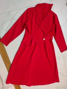Red Dress with Blazer Detail
