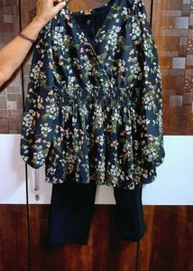 Korean Top With Trouser Combo