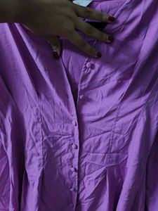 Purple Button-Down mini dress