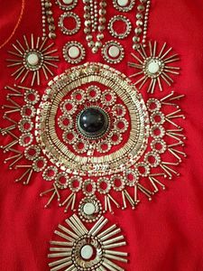 Red Embellished Kurta