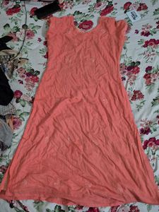 Peach Embroidered Kurta