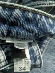 Acid Wash Wide Leg Jeans