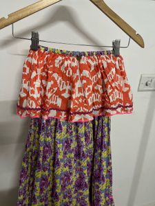 SOLEIL Floral Tiered Sleeveless Ruffle MAXI Dress