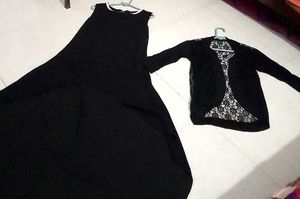 Elegant Black Maxi Dress With Jacket