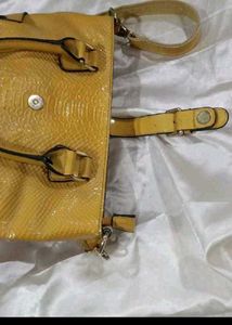 Yellow Snakeskin Print Tote Bag