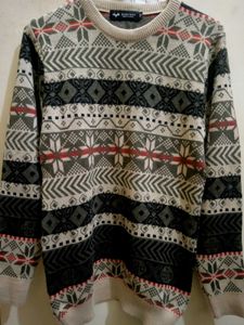Zara Aesthetic Sweater With Woollen Print