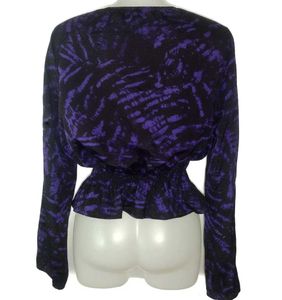 Michael Kors  peplum Purple Print Top