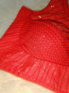 Coral Sequin Embellished Blouse