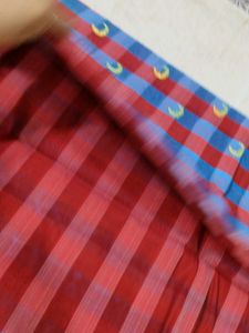 Checkered Embroidered Saree