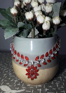 Red Necklace And Earrings