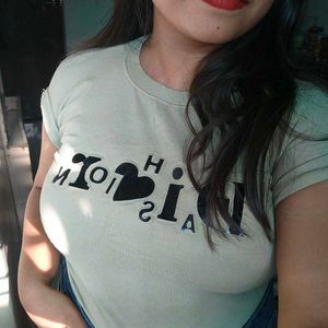 Fade Olive Green Colour Top