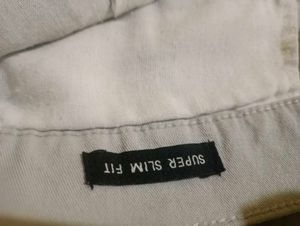 Casual white slim fit chinos