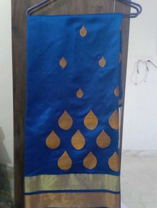 A Beautiful  Chanderi Silk Saari With Blouse Piece