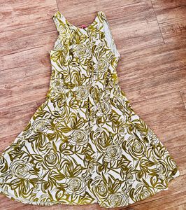 Sleeveless Short Dress: Olive &amp; Cream
