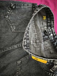Charcoal High Waist Cargo Jeans For Women