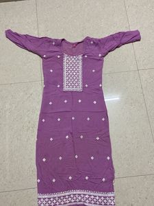 Purple Embroidered Kurta