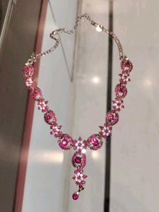 Margenta Stone Studded Necklace Set