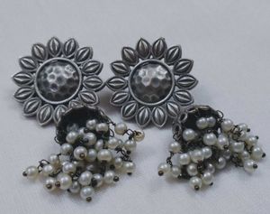 Silver Jhumka Earrings