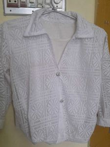 White Short Top Full Sleves