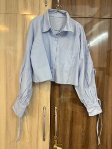 Stylish Light Blue Crop Top