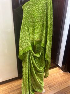 Green Bandhani saree