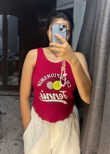 Red Tennis Tank Top By nuon Westside