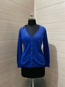 Calvin Klein imported Blue Embellished Cardigan