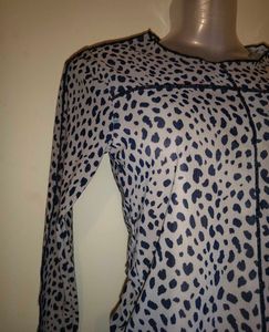 Size S Animal Print Sheer Top