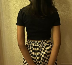 Zara Black Collared Crop Top