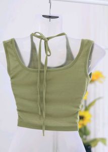 Greet Neck Tie Up Top