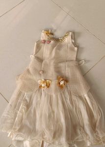 Beige Flower Girl Dress
