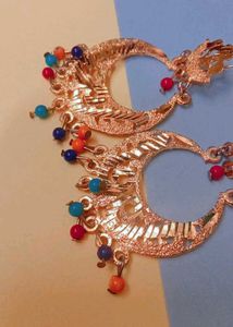 Golden + multi colour Hoop Earrings👍👍