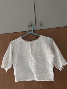 Chikankari cotton white top