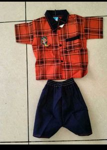 new kids Boys Plaid Shirt &amp; Shorts Set