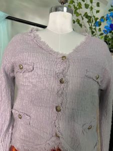 Cute lilac Korean cardigan