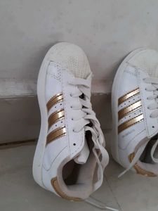 White Adidas Lace Shoes for Boys