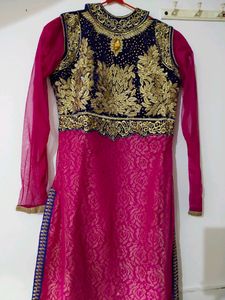 Sharara Set With Velvet Choli And Net Plazo