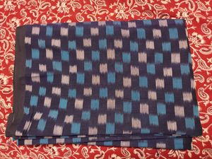 Blue And Multicolor Cotton Fabric For Kurta