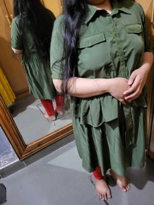 Green Casual Dress women 3xl rayon