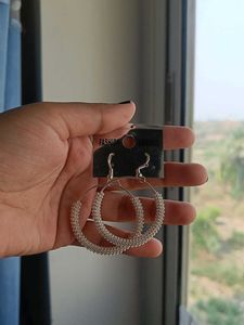 Sparkling Silver Hoop Earrings