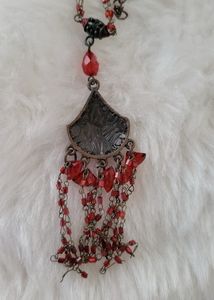 Vintage Red Beaded Jewelry Set