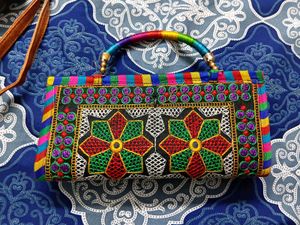 Colorful Embroidered Handbag