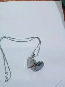 Simple Black Metal Chain With Heart Pendant Photo Customisable.