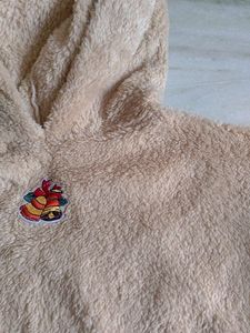 Urbanic Ski Bear Fleece Hoodie Beige Cream